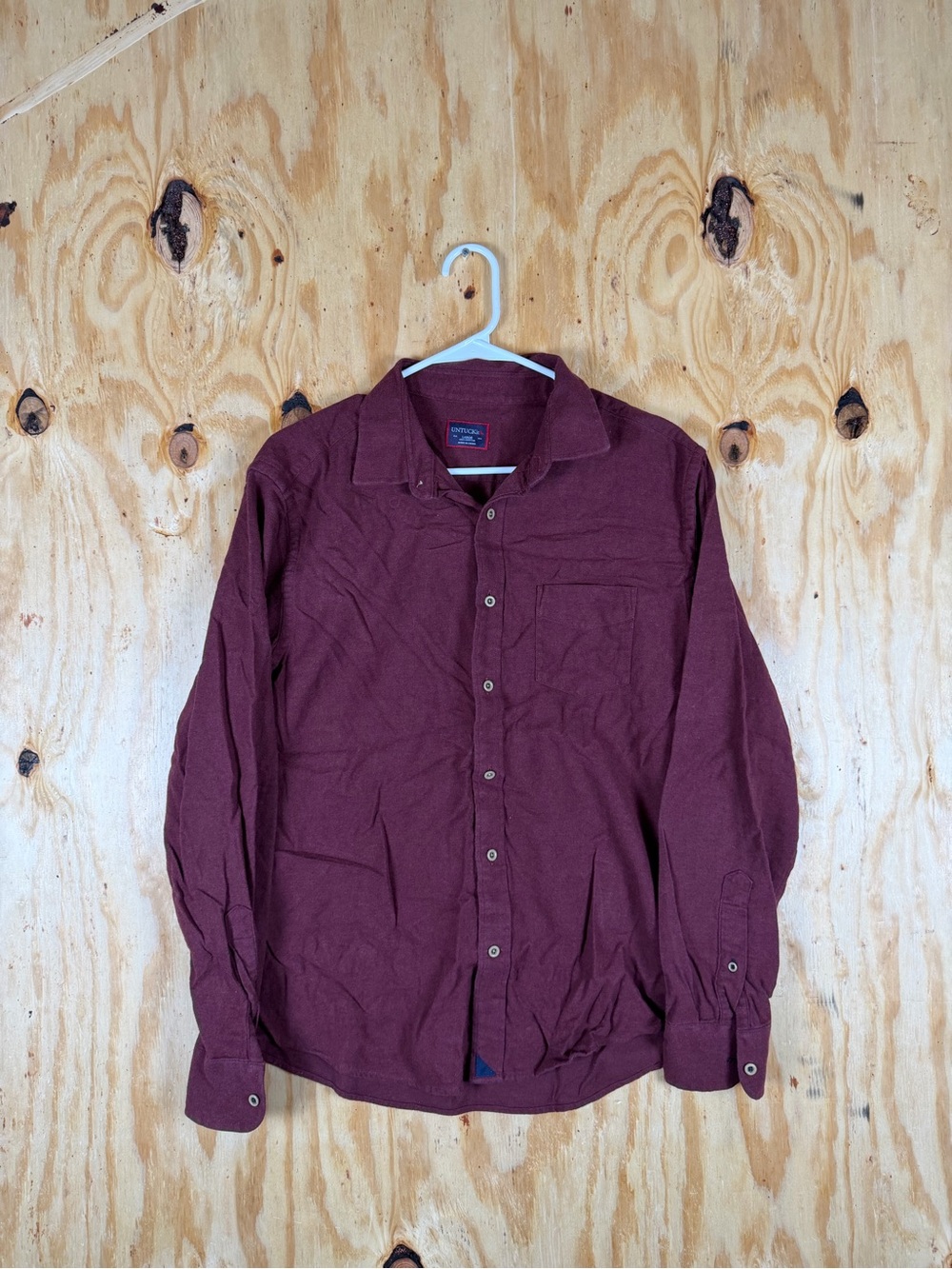 UNTUCKit Men’s Maroon Button-Up Shirt Long Sleeve